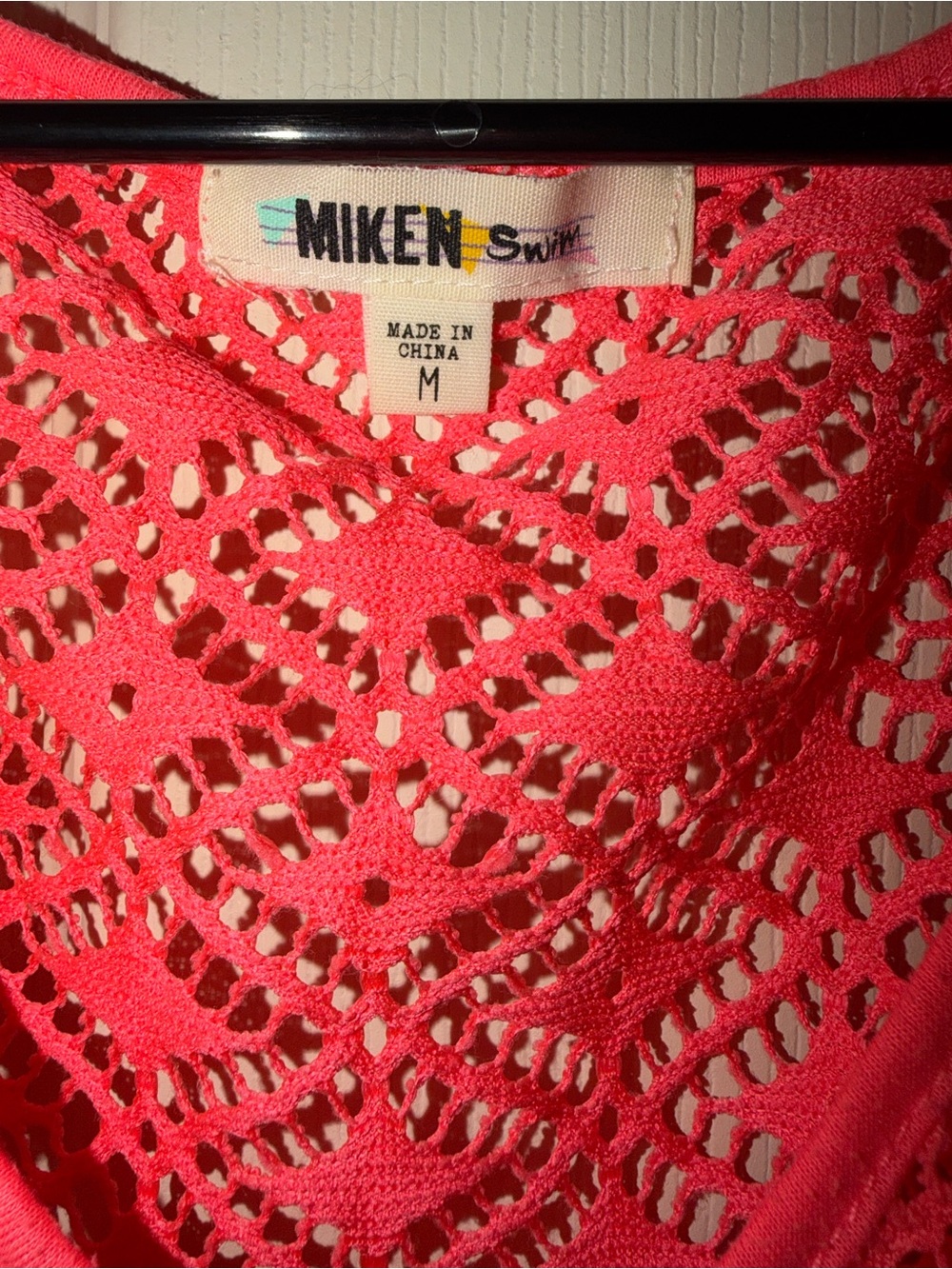 Miken Swim Coral Pink Crochet Swim Cover - Picture 2 of 4